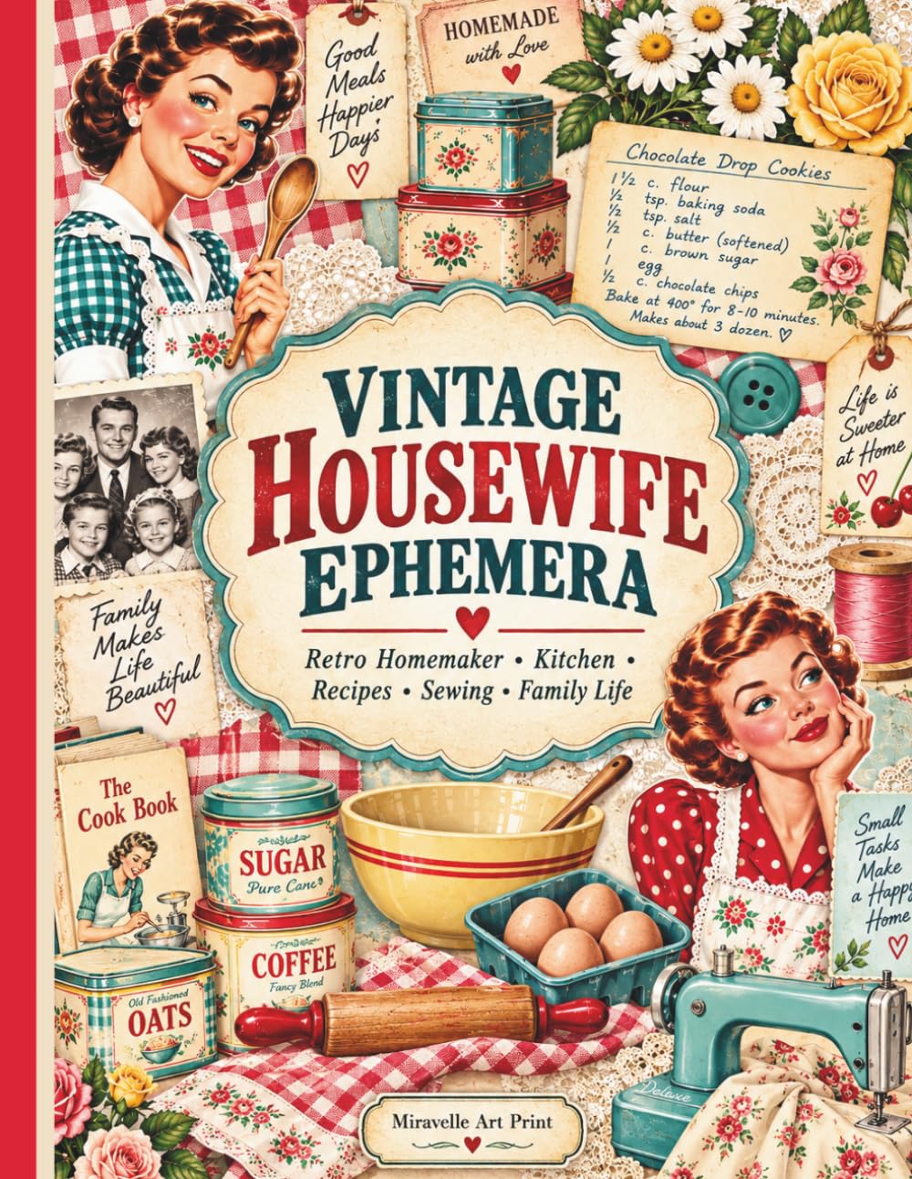 Vintage Housewife Ephemera: Retro Homemaker, Kitchen, Recipe, & Domestic Life Cutouts for Junk Journals, Scrapbooking & Collage baixar o livro de graça