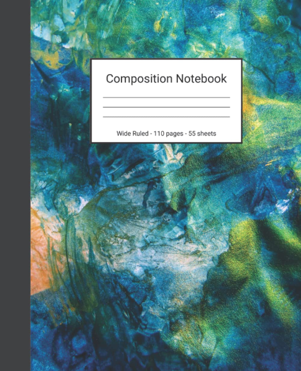 Composition Notebook: Wide Ruled Paper Notebook Journal - Green And Blue Abstract Painting - Blank Wide Lined Workbook baixar livro de graça