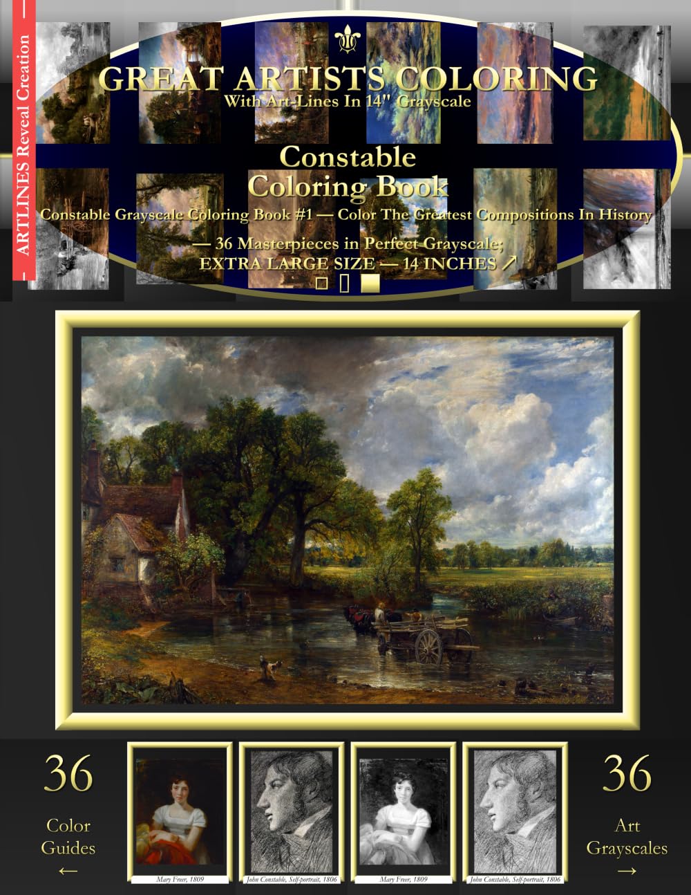 ler totalmente Constable Coloring Book: Constable Grayscale Coloring Book #1 - Color The Greatest Compositions In History