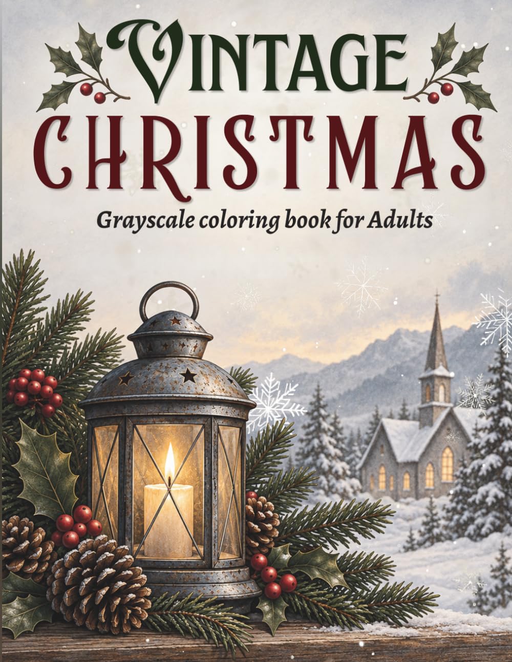 Vintage Christmas Grayscale Coloring Book for Adults: Nostalgic Winter Scenes, Victorian Holiday Homes, Antique Decorations, Cozy Snowy Villages, Festive Traditions, Charming Seasonal Illustrations baixar livro de graça