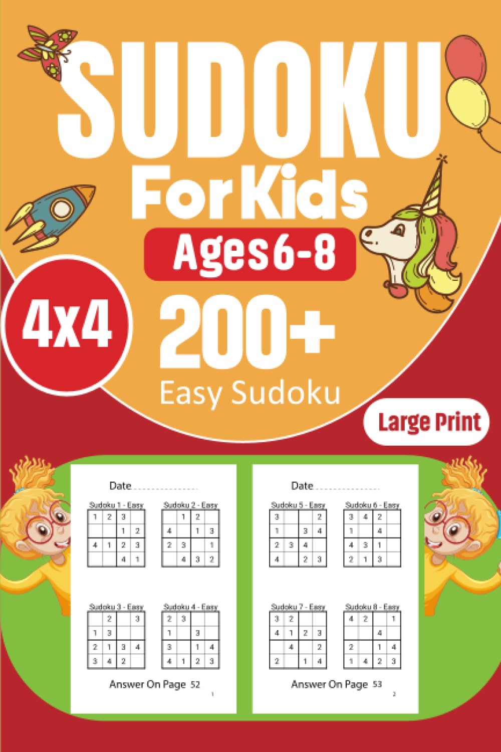 capítulo por capítulo baixar Sudoku for Kids Ages 6-8: 200+ Easy Sudoku Puzzles for Kids 6, 7, 8 - A Perfect 4x4 Sudoku Book