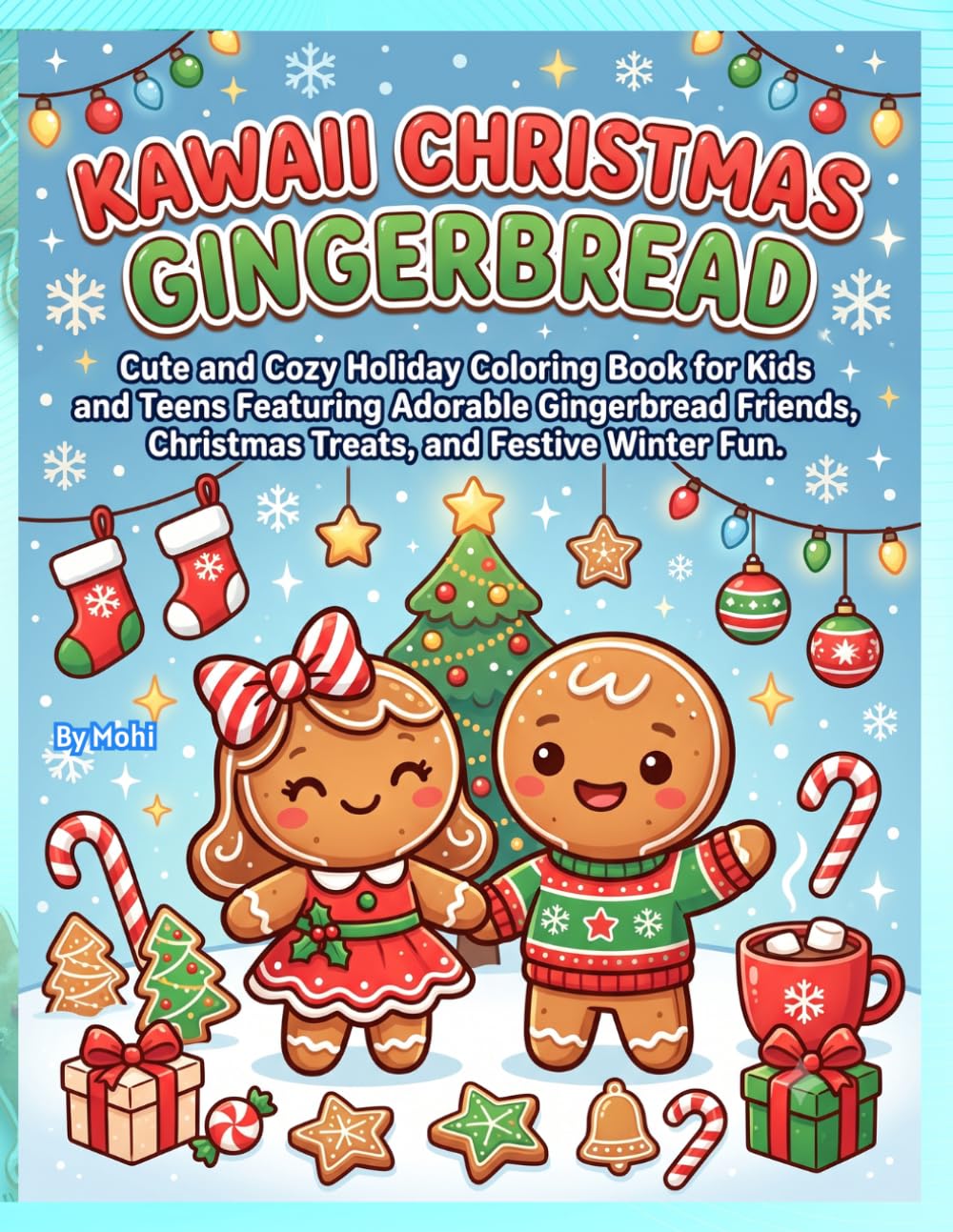Kawaii Christmas Gingerbread: Cute and Cozy Holiday Coloring Book for Kids and Teens Featuring Adorable Gingerbread Friends, Christmas Treats, and Festive Winter Fun (Kawaii Coloring Series) baixar o livro de graça