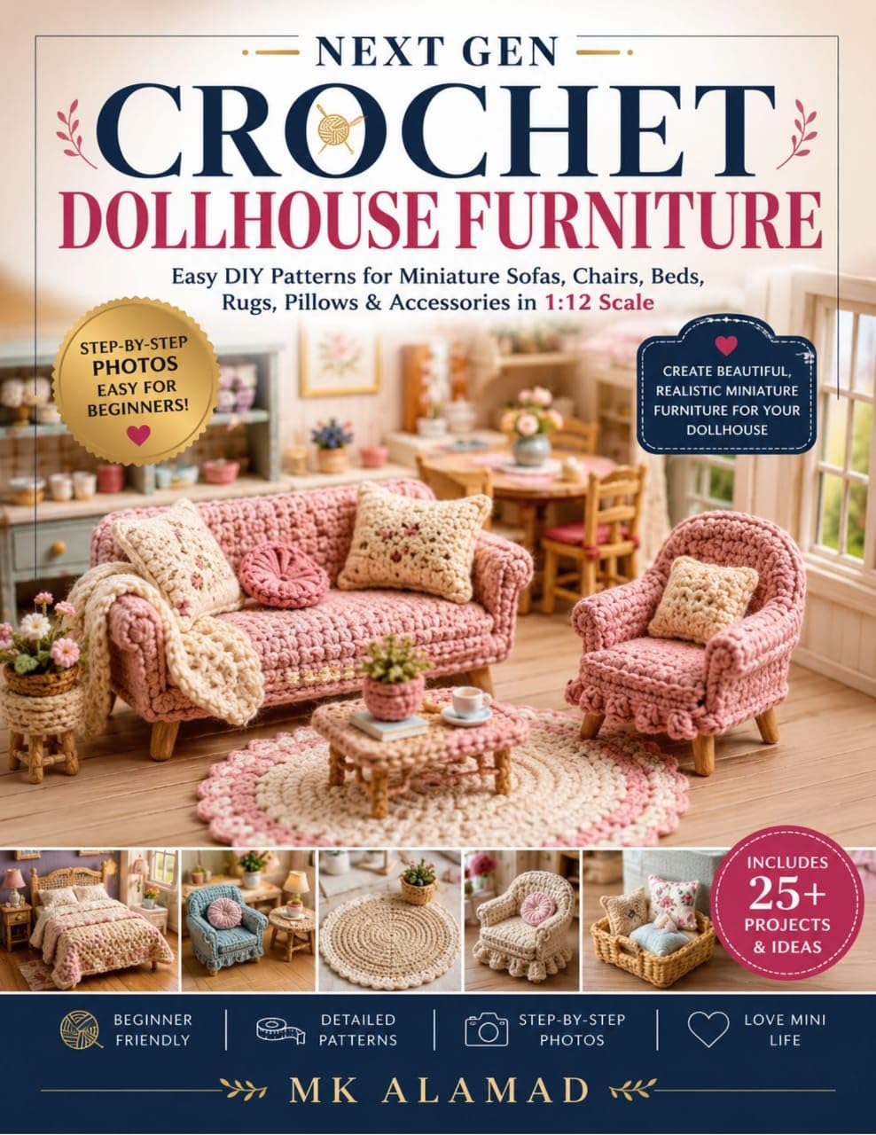 NEXT GEN CROCHET DOLLHOUSE FURNITURE: Easy DIY Patterns for Miniature Sofas, Chairs, Beds, Rugs, Pillows & Accessories in 1:12 Scale (English Edition) baixar livro de graça