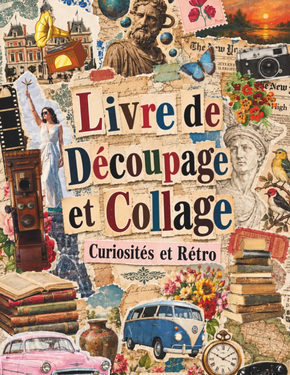 capítulo por capítulo baixar Livre de Découpage et Collage Curiosités et Rétro: Matériel pour Junk Journal avec Voitures Classiques, Technologie Ancienne et Gravures Botaniques (French Edition)
