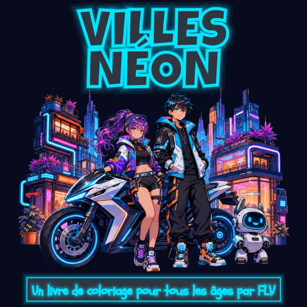 VILLES NÉON: Un LIVRE DE COLORIAGE pour tout âge. détente, soulagement du stress et créativité — idéal pour la pleine conscience avec de grandes pages et illustrations FLV (French Edition) baixar livro de graça