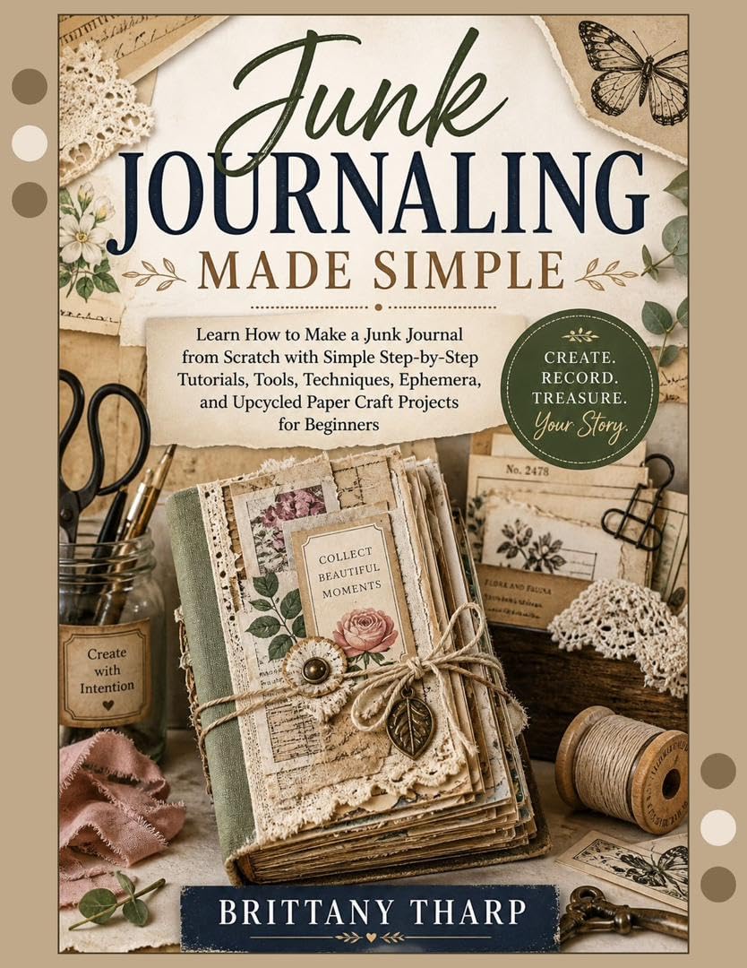 ler totalmente Junk Journaling Made Simple: Learn How to Make a Junk Journal from Scratch with Simple Step-by-Step Tutorials, Tools, Techniques, Ephemera, and Upcycled... Projects for Beginners (English Edition)