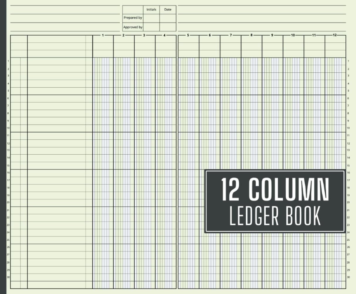 12 Column Ledger Book: Simple Account Tracker for Small Business Bookkeeping and Personal Use (Beige Cover)