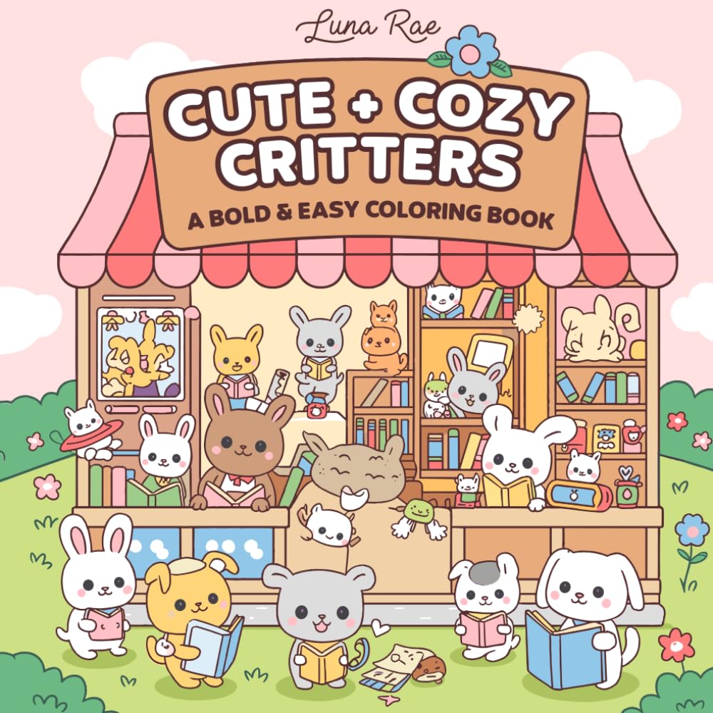 capítulo por capítulo baixar Cute and Cozy Critters: A Bold and Easy Coloring Book for Adults and Teens: Featuring A Collection of Fuzzy Animals and Furry Friends in Hygge Spaces (Daily Coloring)