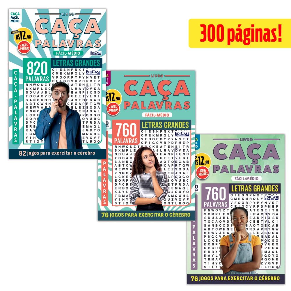capítulo por capítulo baixar Kit 3 Livros Caça-Palavras ed.04 - Fácil/Médio - 74,76 e 79: 300 páginas e 228 jogos para exercitar o cérebro