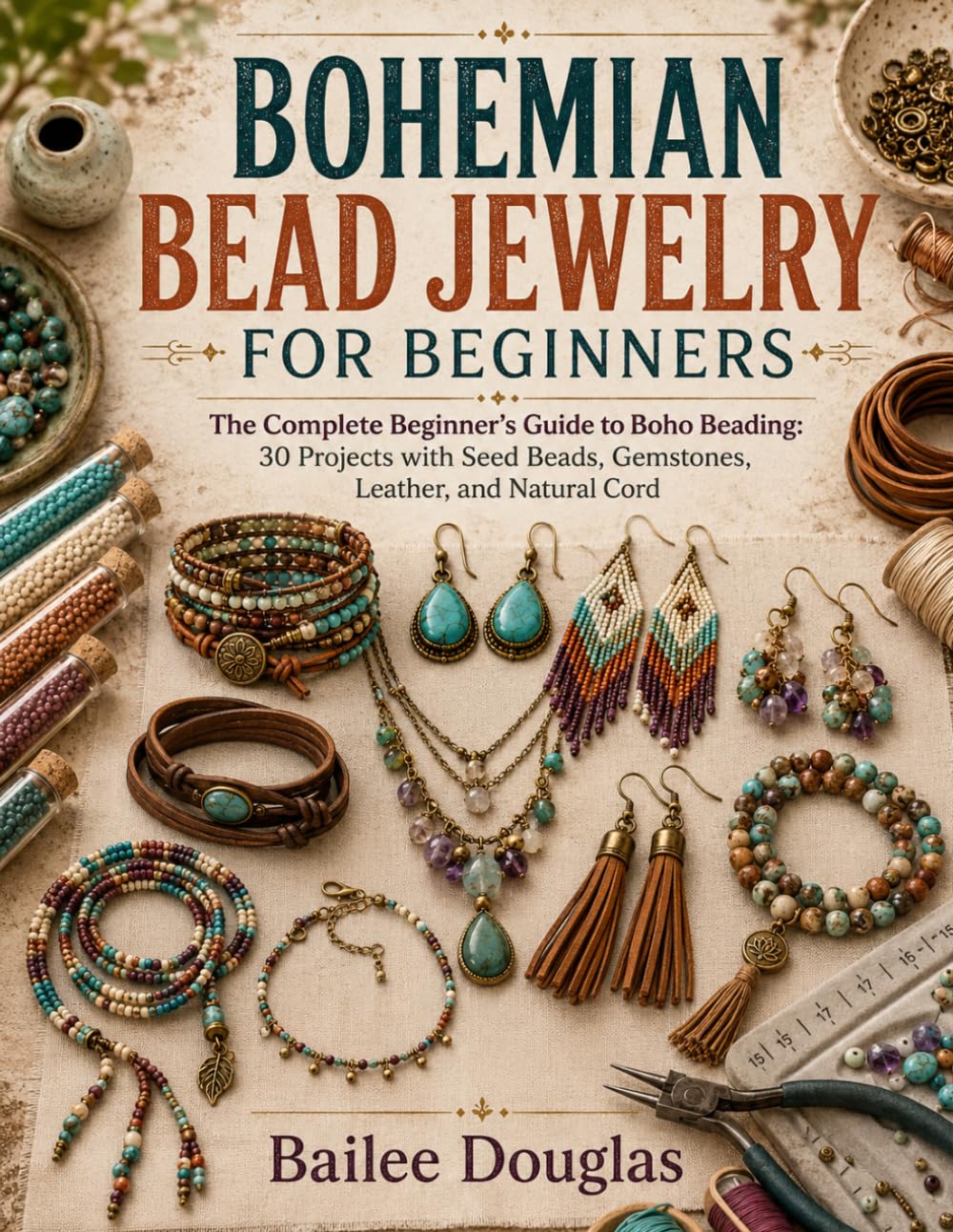 Bohemian Bead Jewelry for Beginners: The Complete Beginner's Guide to Boho Beading: 30 Projects with Seed Beads, Gemstones, Leather, and Natural Cord baixar o livro de graça