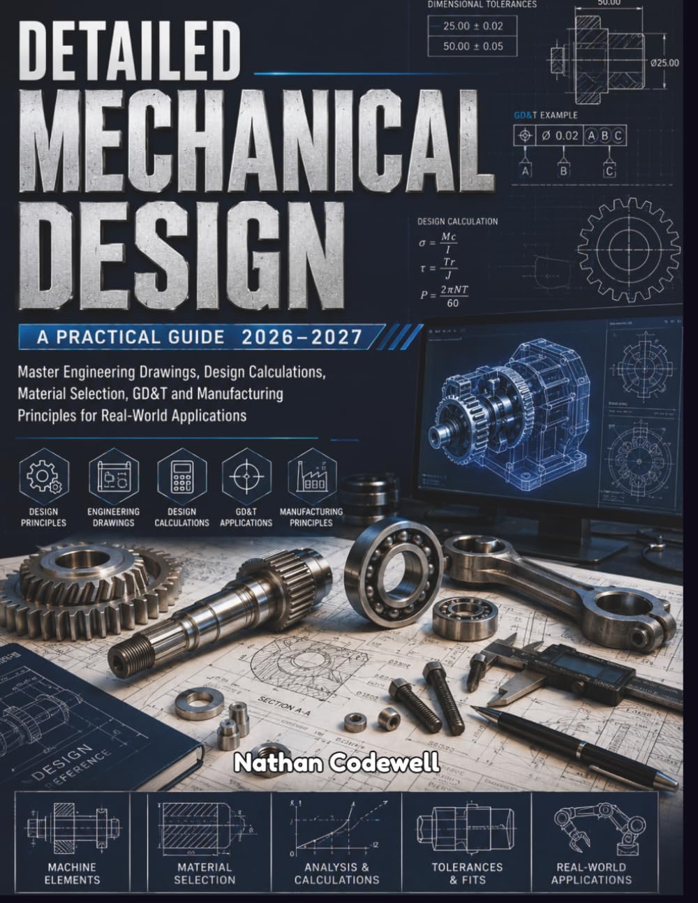 ler totalmente Detailed Mechanical Design: A Practical Guide: Master Engineering Drawings, Design Calculations, Material Selection, GD&T and Manufacturing Principles for Real-World Applications