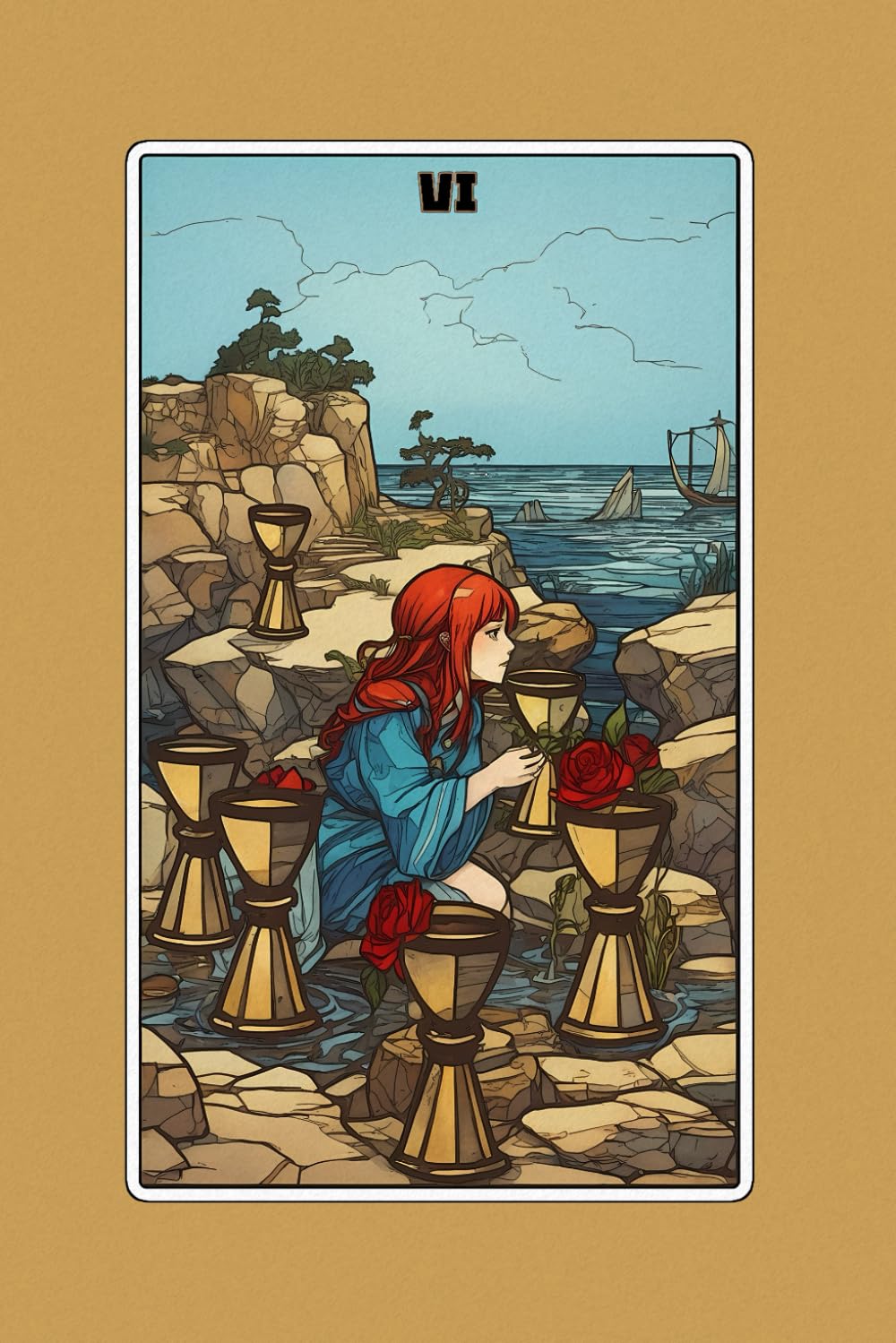 Six of Cups - Tarot Card Notebook - Card No.46 (Color Ed.): A5 Ruled Lined Tarot Journal Diary Sketchbook Notebook - Six of Cups (Nostalgia and Innocence) baixar livro de graça