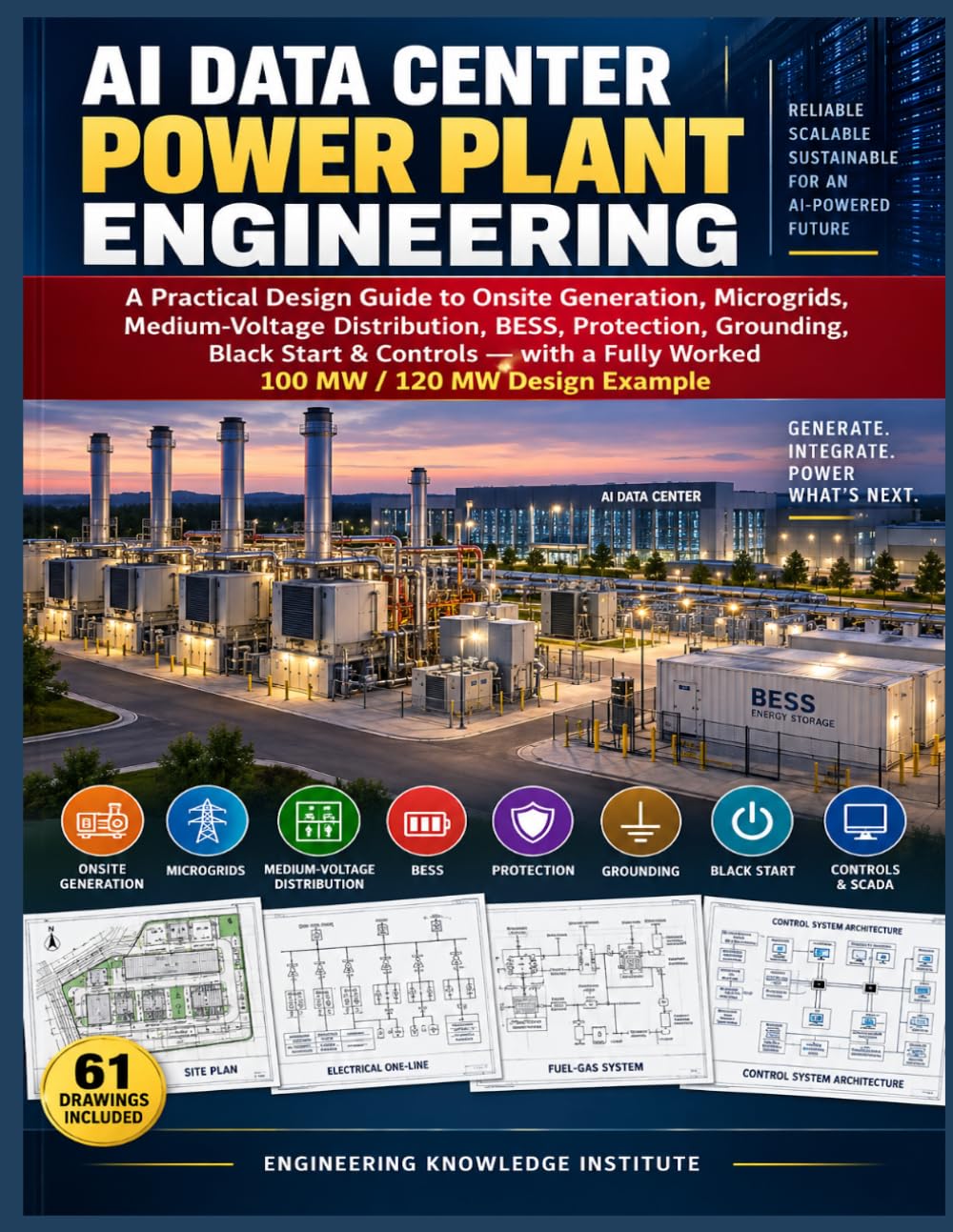 capítulo por capítulo baixar AI DATA CENTER POWER PLANT ENGINEERING: A Practical Design Guide to Onsite Generation, Microgrids, Medium-Voltage Distribution, BESS, Protection,... a Fully Worked 100 MW / 120 MW Design Example