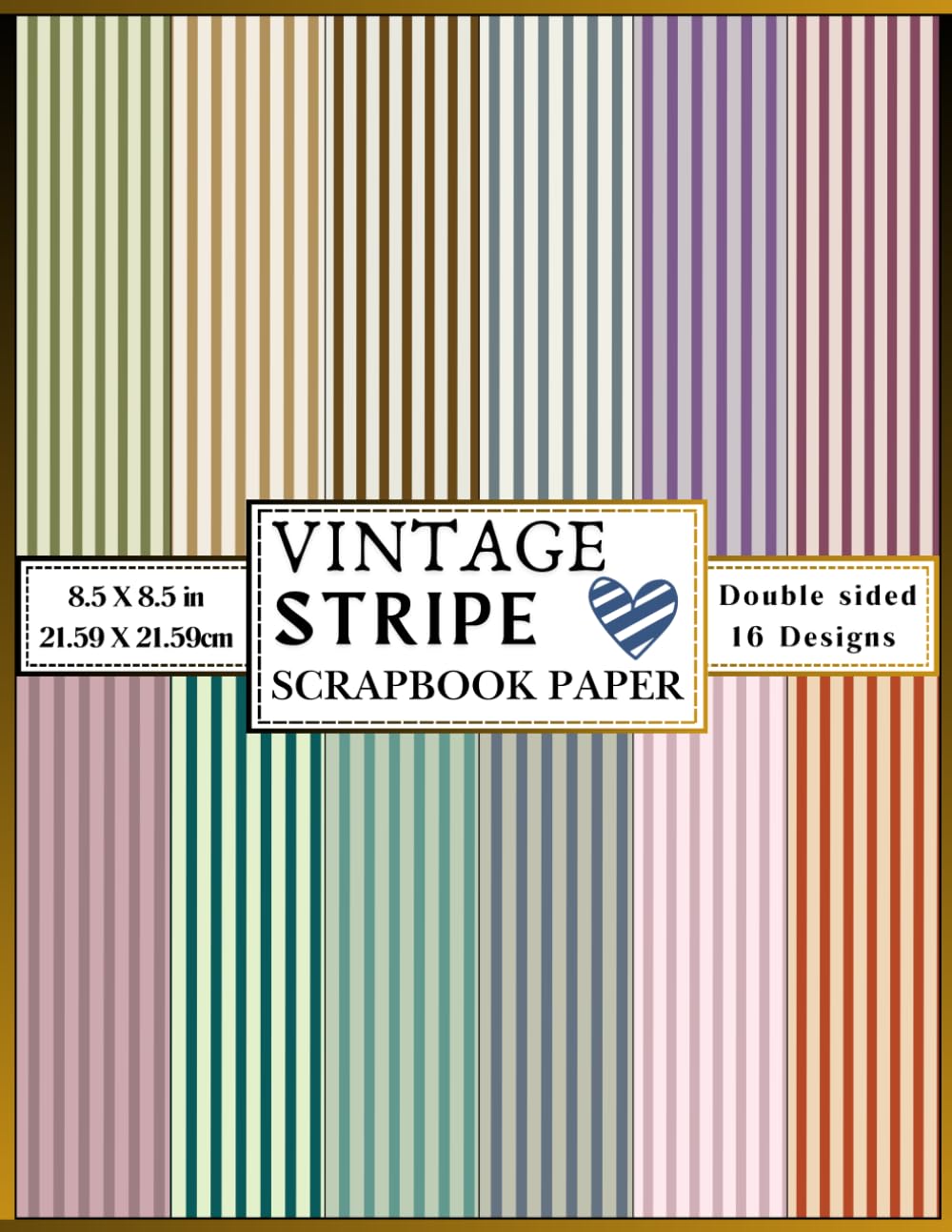capítulo por capítulo baixar Vintage scrapbook paper striped: Decorative retro classic stripe patterned craft paper sheets for scrapbooking, junk Journals, card making, collage, decoupage, and DIY projects