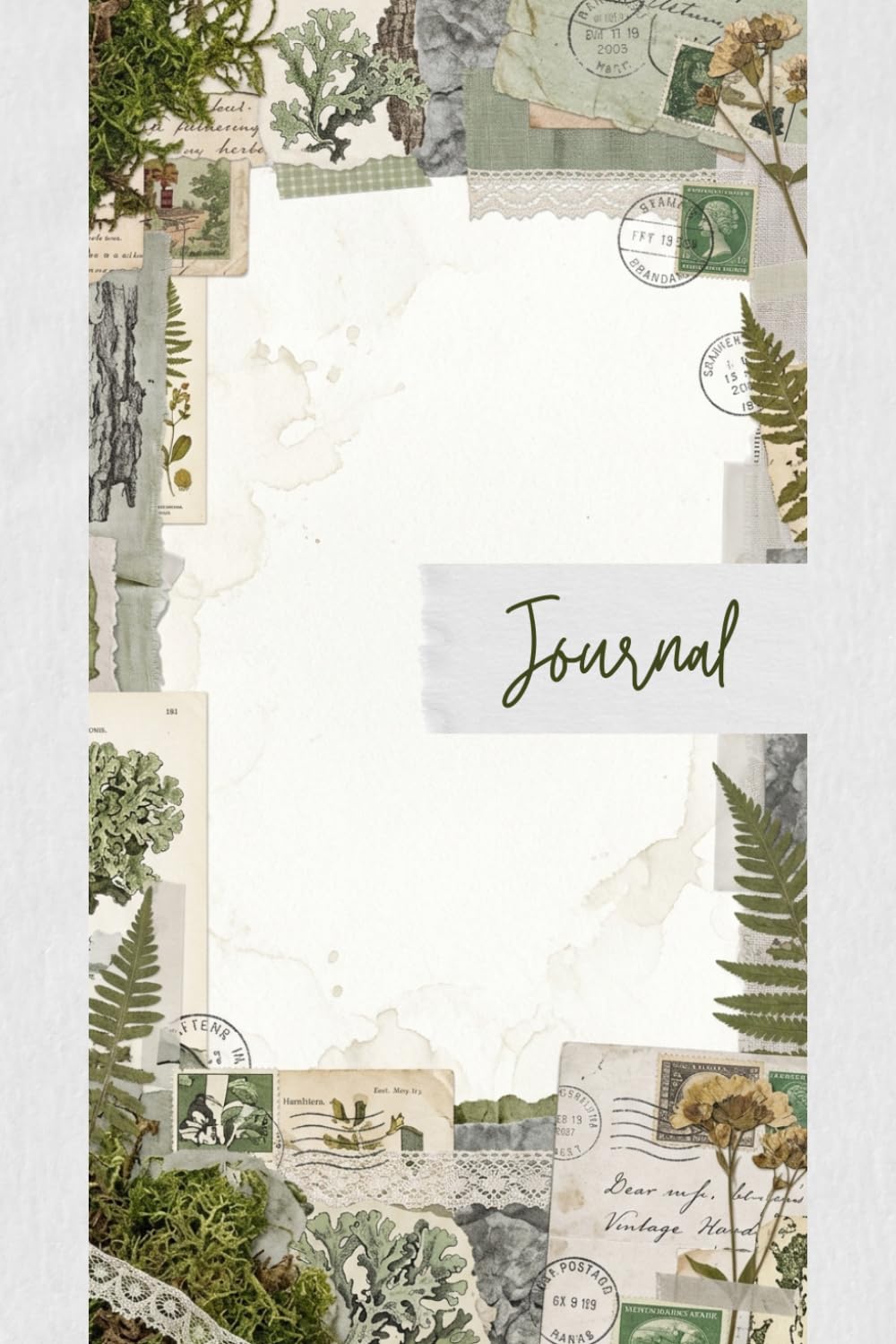 ler totalmente Vintage Frosted Forest Junk Journal Pages - 6x9 Decorative Paper - 100 Cold Botanical Writing Sheets with Winter Moss, Lichen, Pale Ferns, Frosty Bark, Mushrooms, and Goblincore Collage