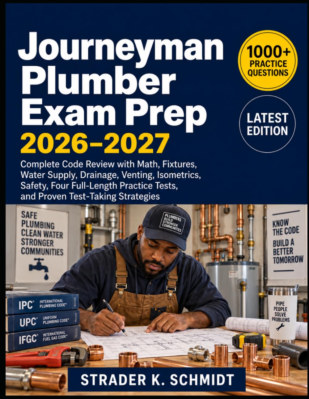 ler totalmente Journeyman Plumber Exam Prep 2026-2027: Complete Code Review with Math, Fixtures, Water Supply, Drainage, Venting, Isometrics, Safety, Four... Tests, and Proven Test-Taking Strategies