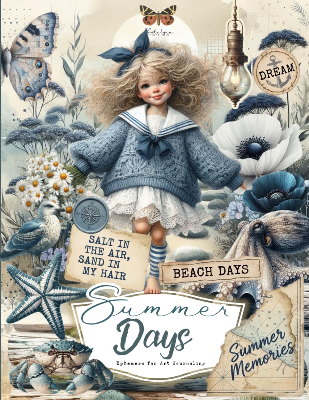 ler totalmente Summer Days Ephemera For Junk Journals: Vintage Coastal Scrapbook Paper, Vacation Fussy Cuts, Tags, Quotes and other Beach Themed Things to Cut out... Card Making, Atc and other Paper Crafts