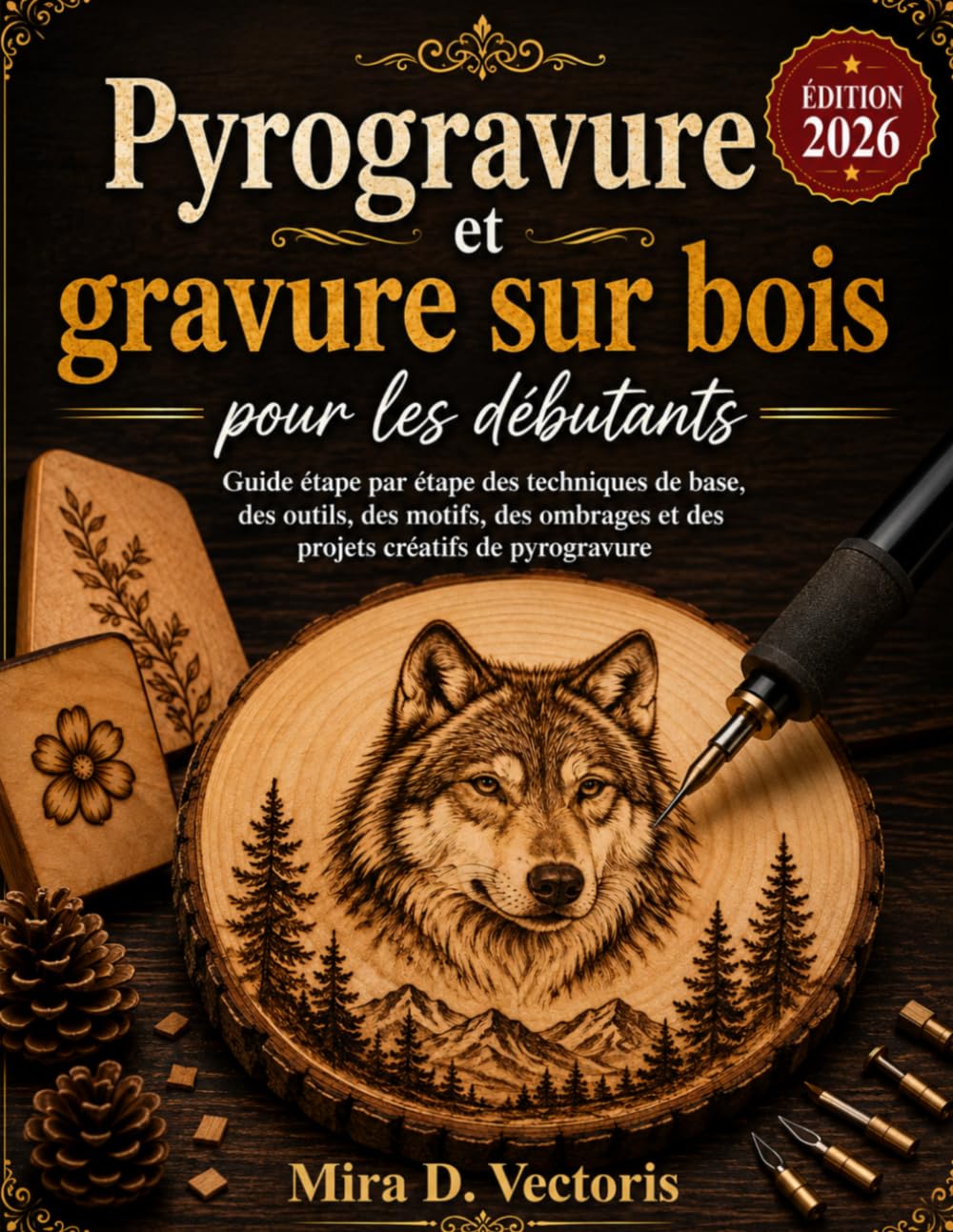 capítulo por capítulo baixar Pyrogravure et gravure sur bois pour les débutants: Guide étape par étape des techniques de base, des outils, des motifs, des ombrages et des projets créatifs de pyrogravure