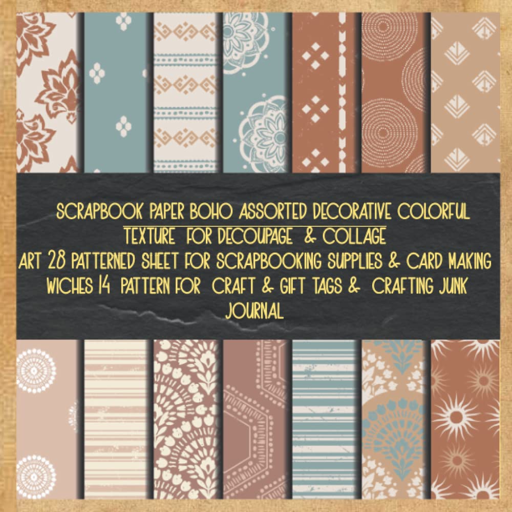 capítulo por capítulo baixar scrapbook paper boho assorted decorative colorful texture for decoupage & collage art 28 patterned sheet for scrapbooking supplies & card making... craft & gift tags & crafting junk journal