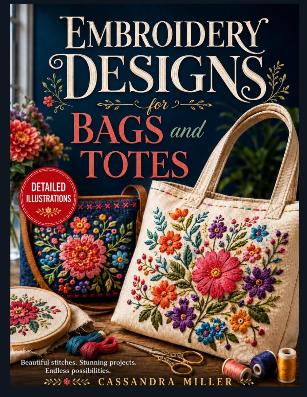 Embroidery Designs For Bags and Totes: Step-by-Step Stitching Techniques with Clear Diagrams, Floral and Geometric Motifs, Pattern Transfer, Placement Tips, and Decorative Finishes baixar o livro de graça