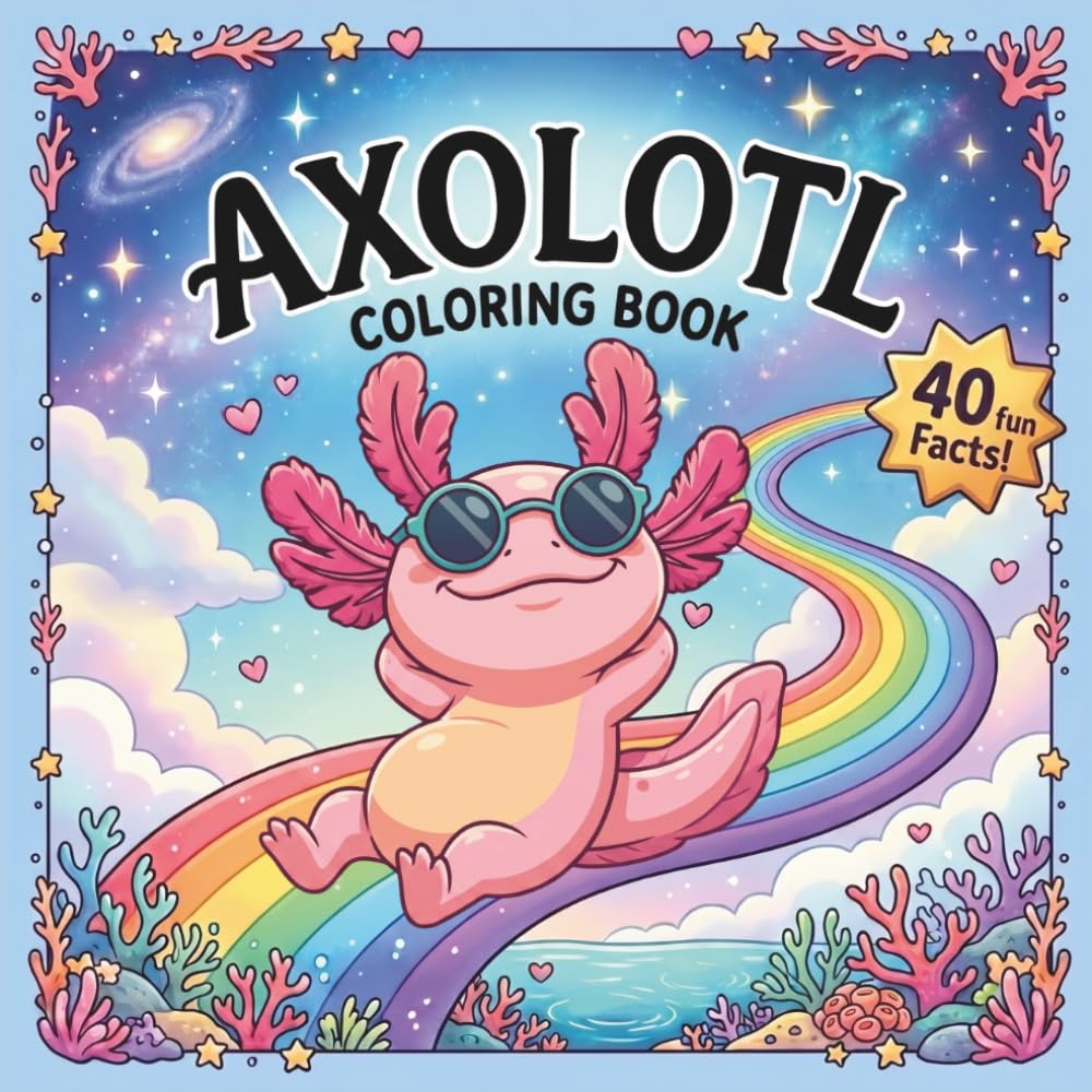 capítulo por capítulo baixar Axolotl Coloring Book for Kids: 40 Fun Coloring Pages with Fascinating Facts About This Unique Amphibian – The Perfect Mix of Fun and Learning