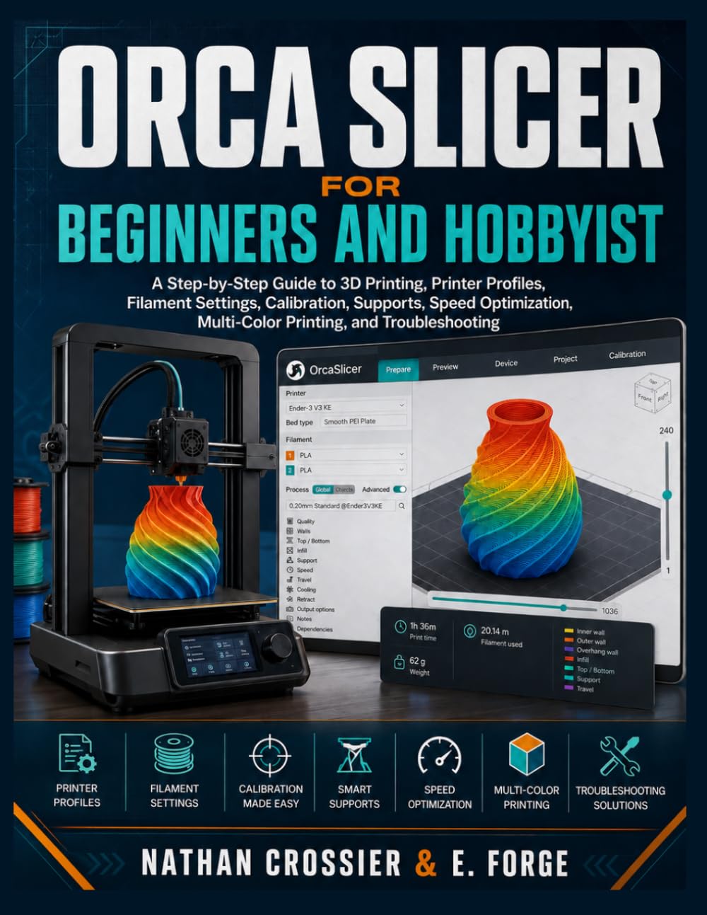 ler totalmente ORCA SLICER FOR BEGINNERS AND HOBBYISTS: A Step-by-Step Guide to 3D Printing, Printer Profiles, Filament Settings, Calibration, Supports, Speed Optimization, Multi-Color Printing, and Troubleshooting
