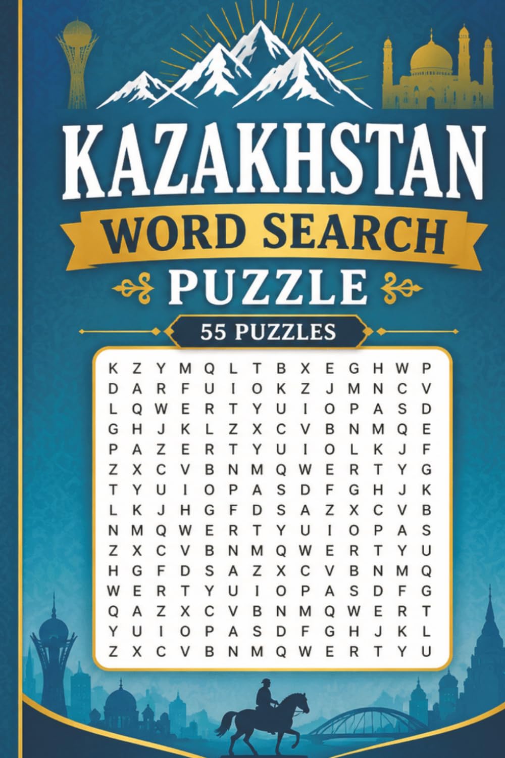 Kazakhstan Word Search Puzzle: 55 Puzzles Word Search about Kazakhstan and More | 6x9 inches, 110 pages | Gift for Kazakhstan & Countries Lover baixar o livro de graça
