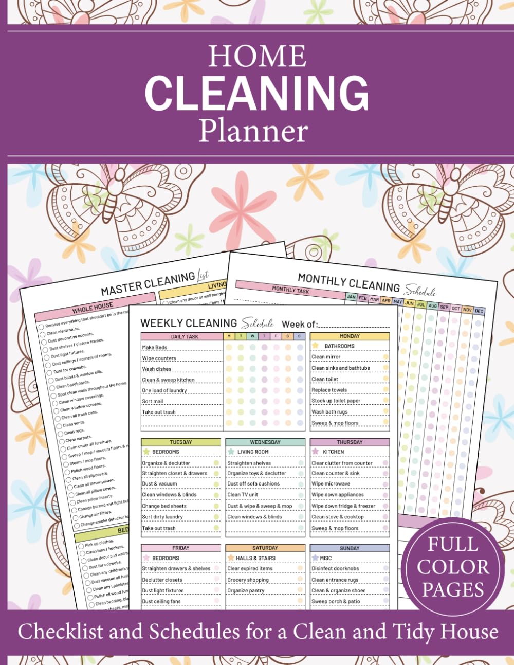Home Cleaning Planner: Colorful House Organization & Cleaning Journal, Guided Routines, Declutter Challenges & Progress Trackers For a Stress-Free Housekeeping baixar livro de graça