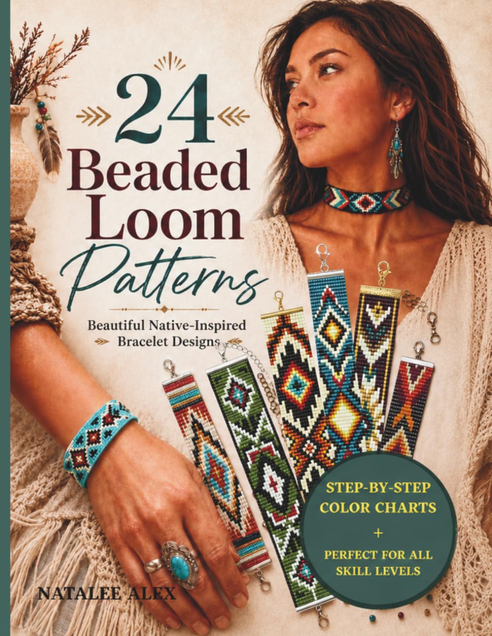 ler totalmente 24 Beaded Loom Patterns: Beautiful Native-Inspired Bracelet Designs with Color Charts for Creative Beadwork