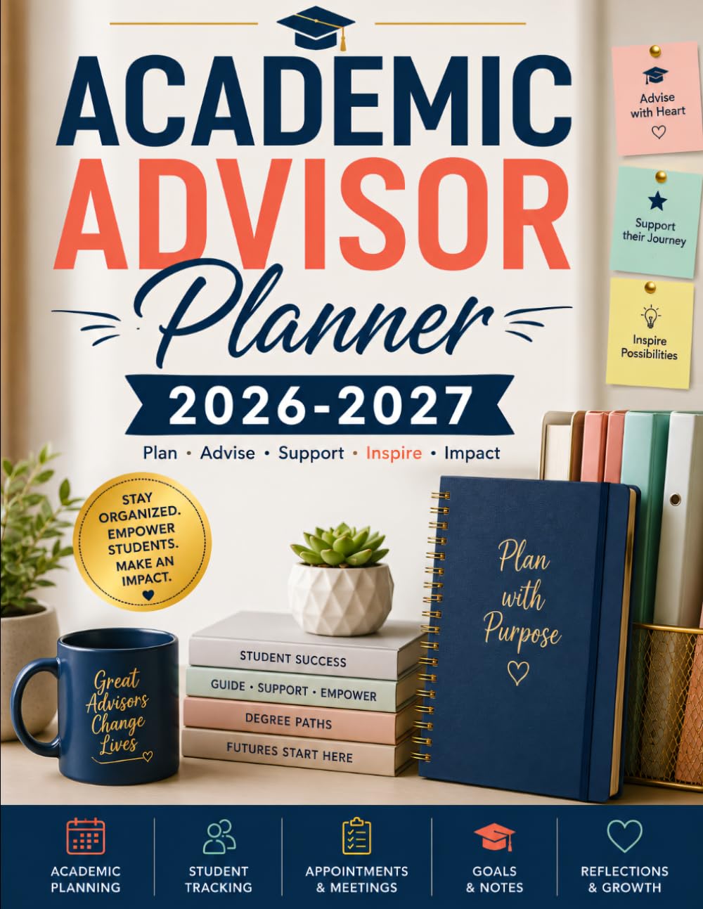 Academic Advisor Planner 2026-2027: Academic Year Organizer for Advising Appointments, Credit Reviews, Course Planning, Student Success, and College or Career Pathways baixar o livro de graça