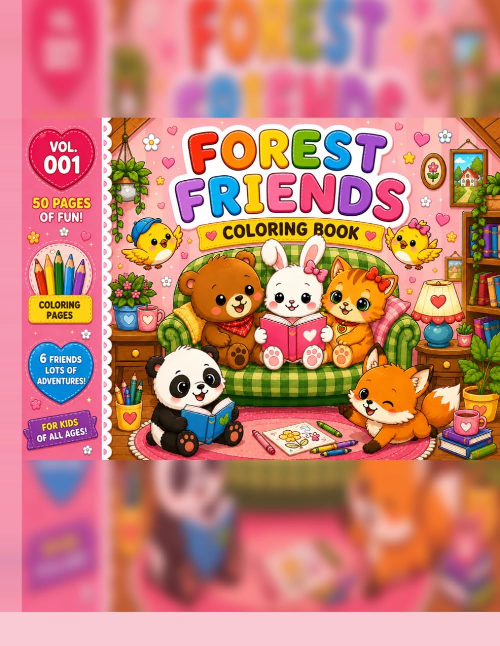 Forest Friends "Amigos da Floresta": Coloring Book for Kids – Cute Bears, Bunnies, Cats, Pandas and Foxes / A Woodland Adventure Story (Portuguese Edition) baixar livro de graça
