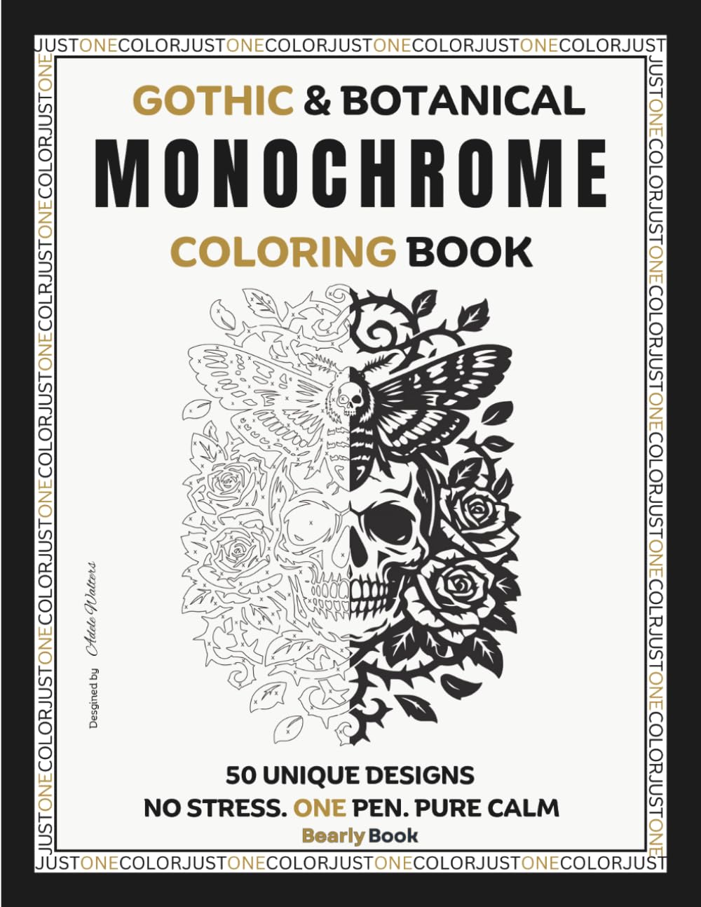capítulo por capítulo baixar Gothic & Botanical Monochrome Coloring Book: 50 High-Contrast Moths, Skulls & Moonlit Scenes for Adults - Relaxing Dark Aesthetic Guided Coloring for Anxiety Relief & Focus