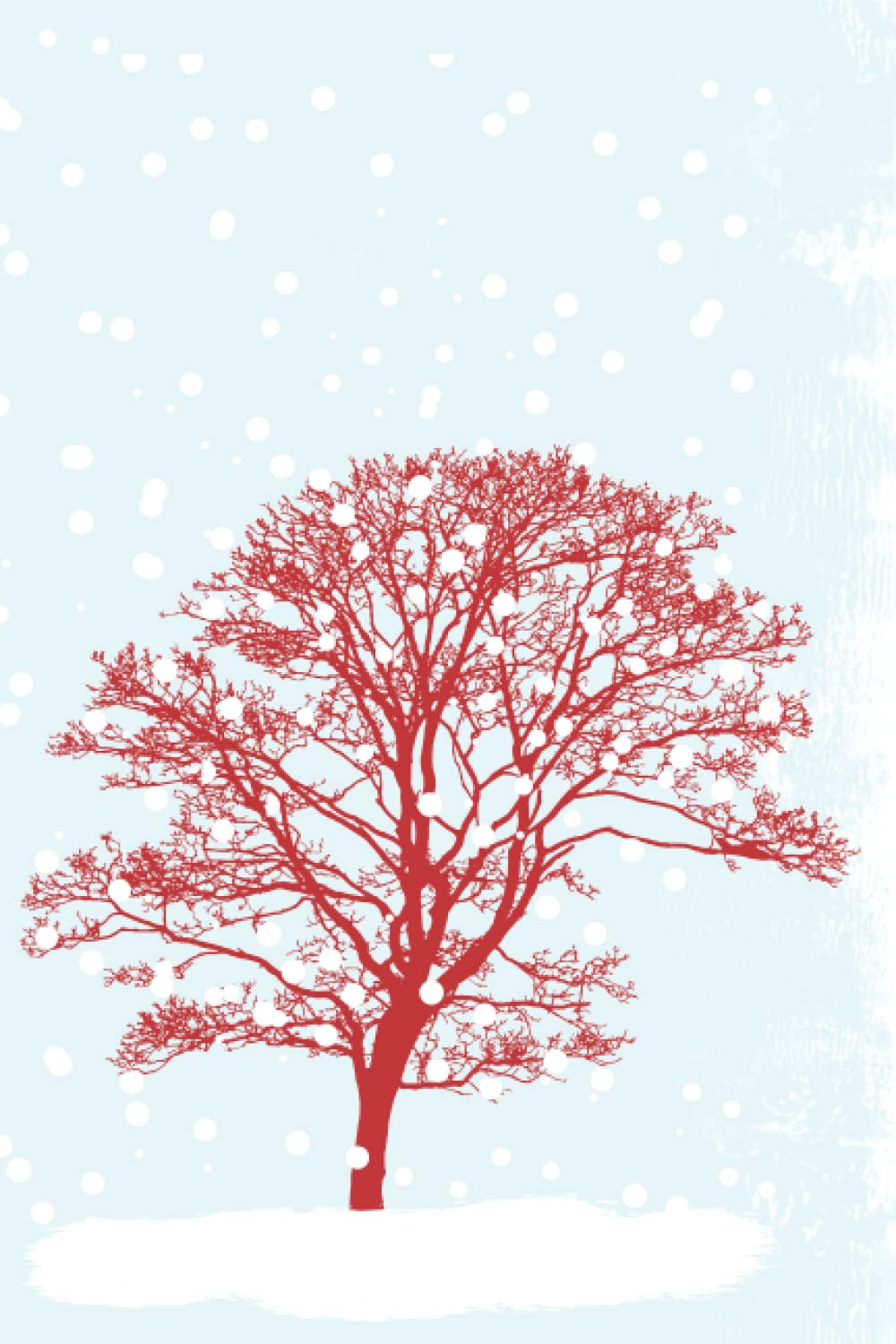 ler totalmente Notebook Journal red tree in winter storm with blue and white background