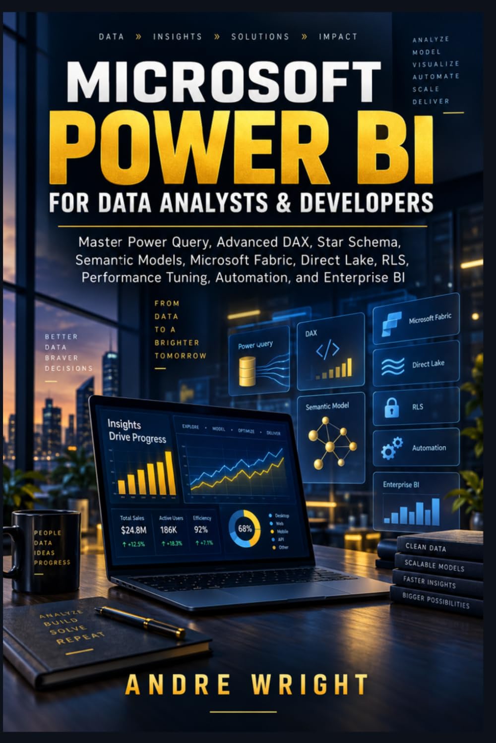 ler totalmente MICROSOFT POWER BI FOR DATA ANALYSTS & DEVELOPERS: Master Power Query, Advanced DAX, Star Schema, Semantic Models, Microsoft Fabric, Direct Lake, RLS, Performance Tuning, Automation, and Enterprise BI