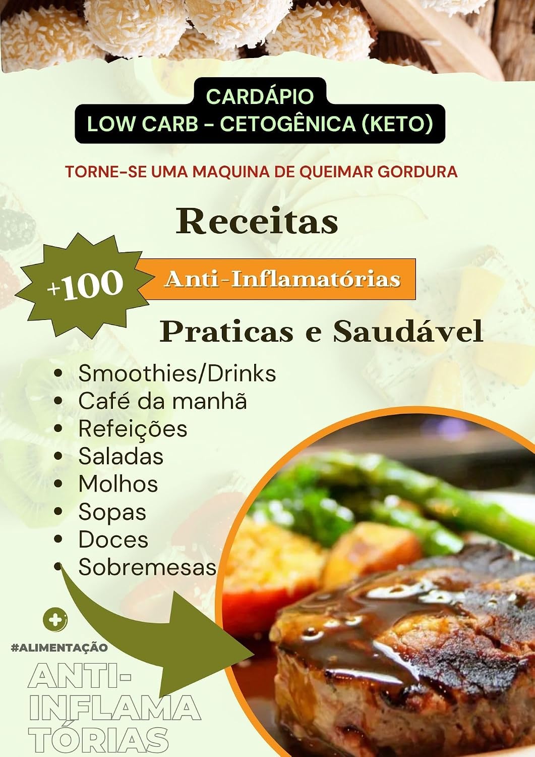ler totalmente CARDÁPIO LOW CARB - CETOGÊNICA (KETO): +100 Receitas LOW CARB - CETOGÊNICA