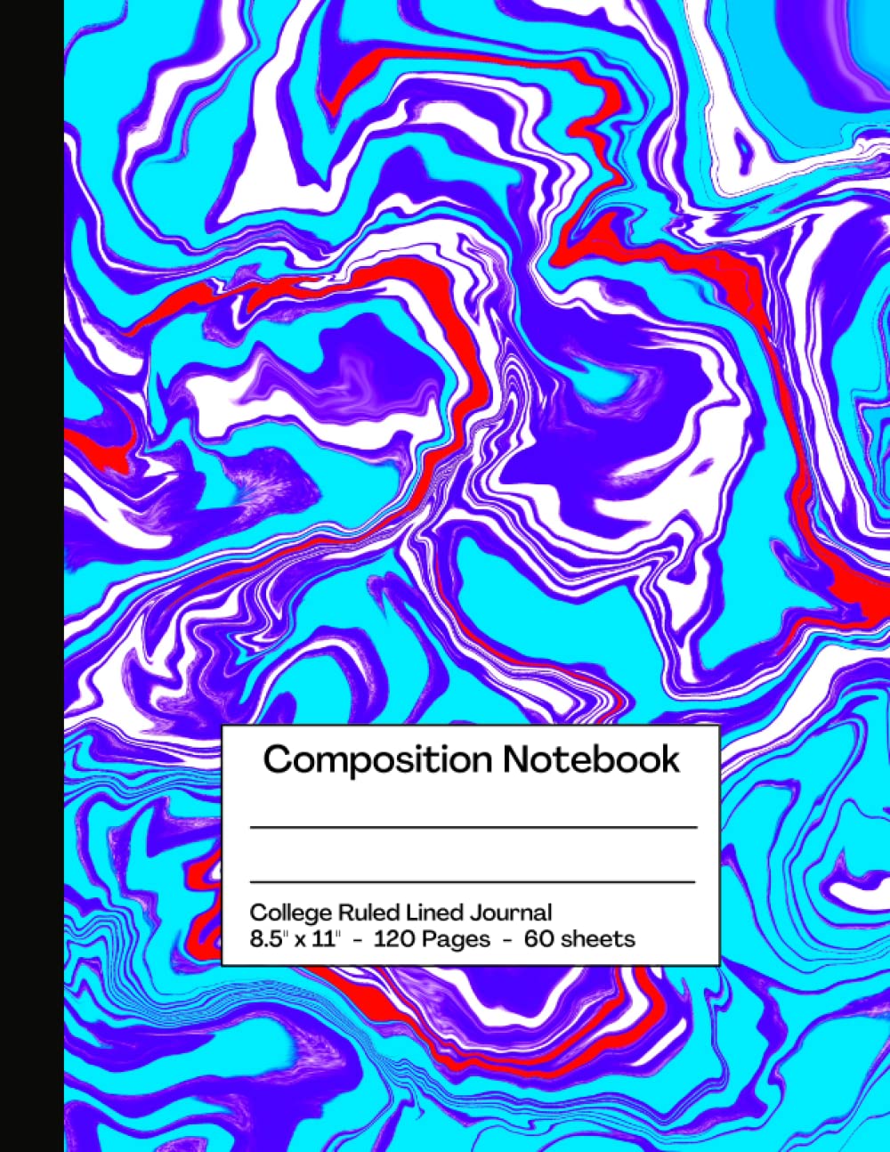 ler totalmente Composition Notebook: College Ruled Lined Journal With Daring Blue Liquid Marble 120 Pages