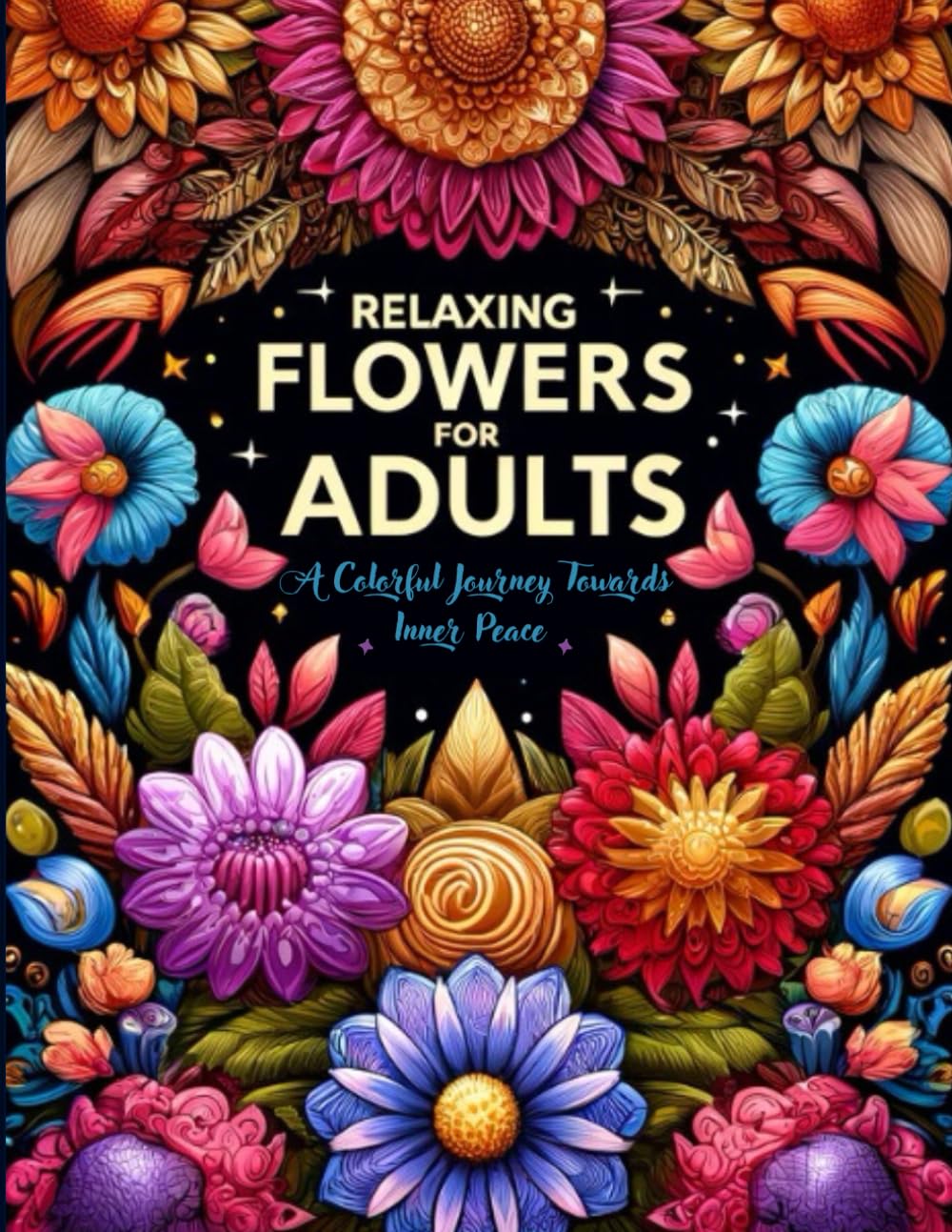 RELAXING FLOWERS: A Colorful Journey to Inner Peace/ Coloring Book For Adults (Tranquil Flowers) baixar o livro de graça