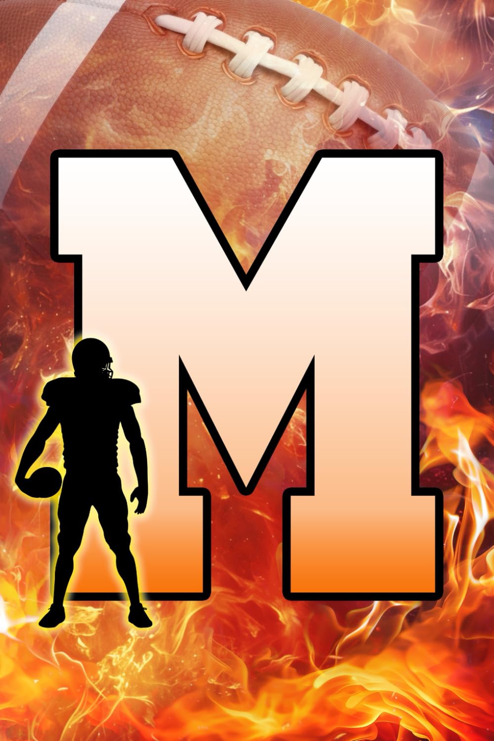 M: Letter "M" Initial American Football Player and Fire Flames Personalized Name Monogram Notebook - College-Ruled Personal Journal, Writing Pad, or Diary for Football Fans - 110 Pages, 6x9 baixar o livro de graça