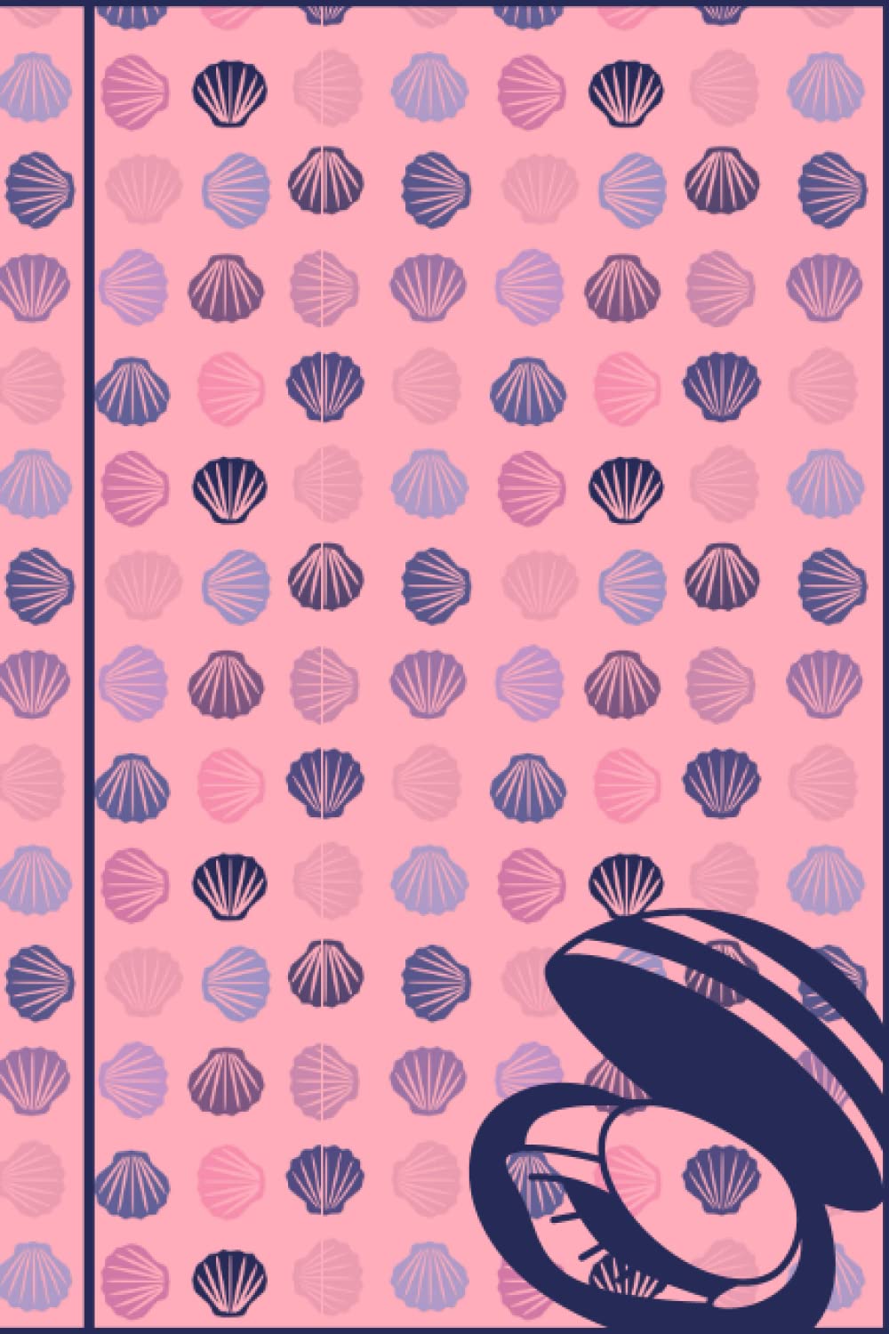 ler totalmente Pastel lined journal: Chic sea shell decor with matte finish, 6"×9" journal notebook, 120 white ruled sturdy pages.