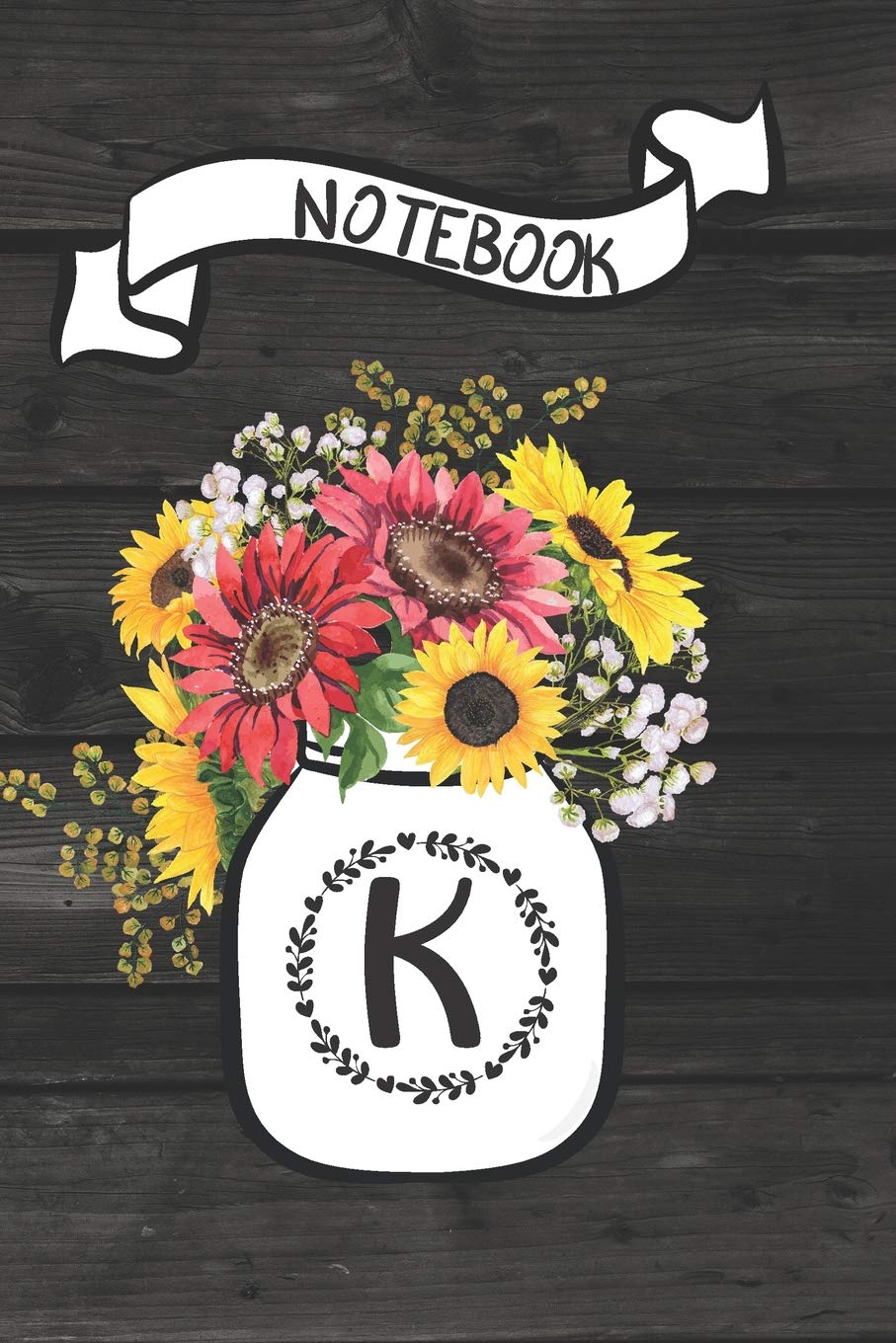 Notebook K: Rustic Sunflower Monogram Initial K Journal: Blank Lined and Dot Grid Paper Interior Pages: Small Purse-Sized Notebook baixar o livro de graça
