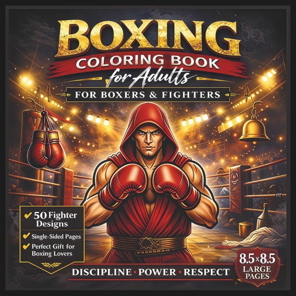 ler totalmente Boxing Coloring Book for Adults: 50 Powerful Fighter Designs Inspired by Training, Ring Fights and Combat Sports – A Stress Relief Coloring Book for... and Martial Arts Lovers (Warrior Mind Art)