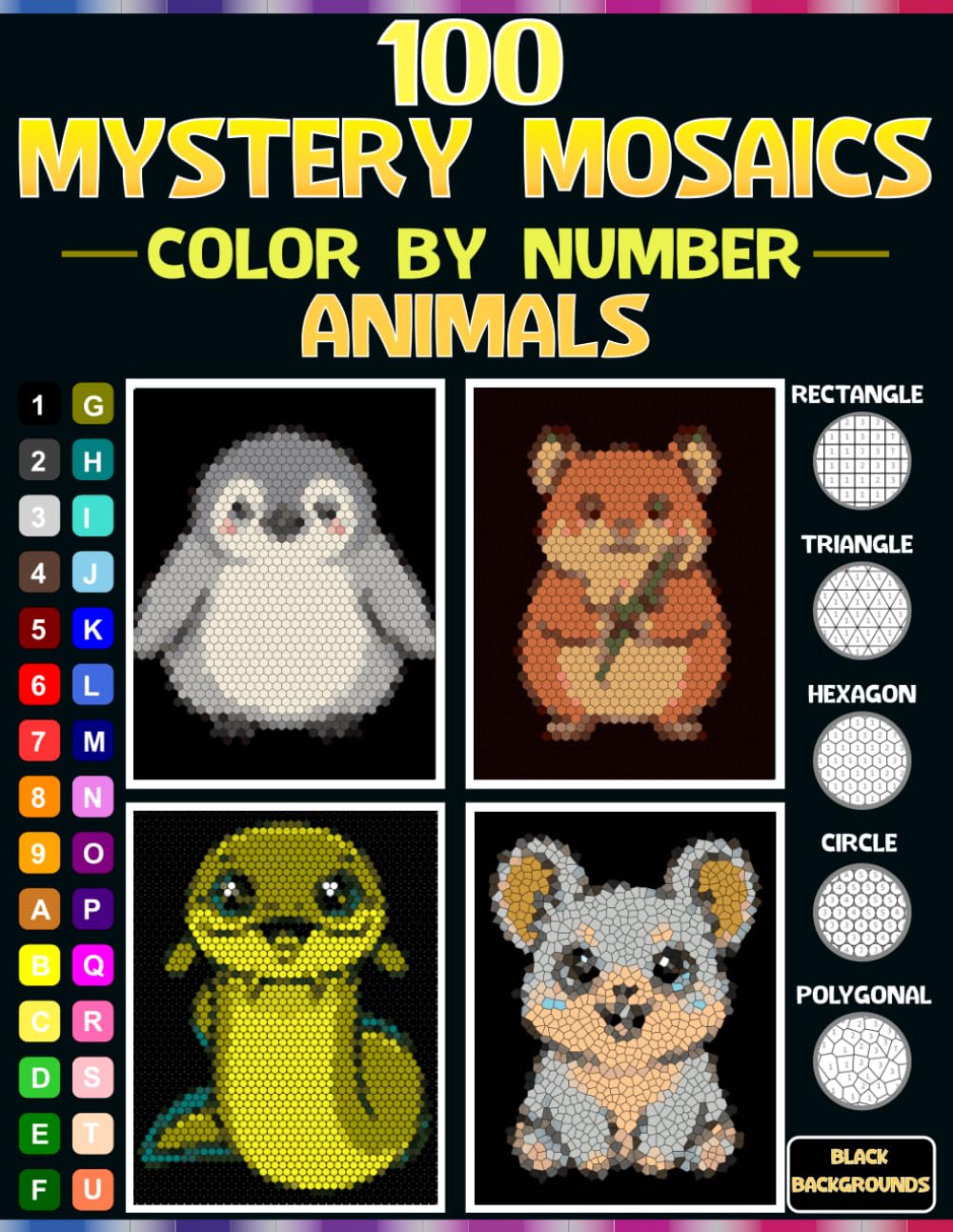 ler totalmente Mystery Mosaics Color by Number: 100 Cute Animals Relaxing Pixel Art mosaics with 30 Master Colors Palette