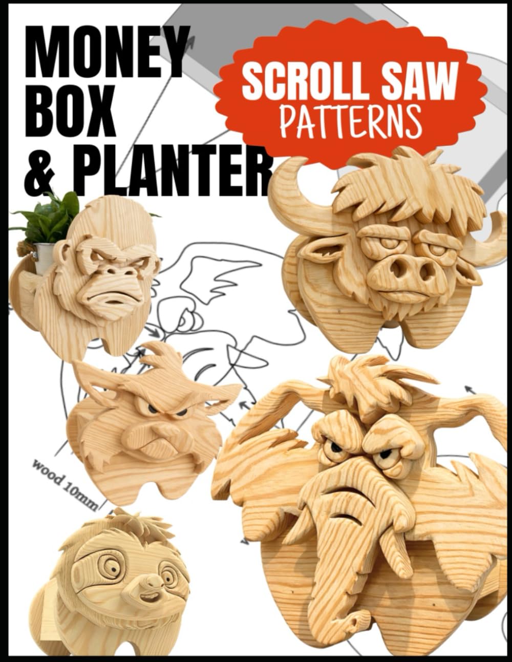 capítulo por capítulo baixar Scroll Saw Pattern – Animal-Shaped Planter or Money Box: Decorative Woodworking Project | Layered DIY Design no.2