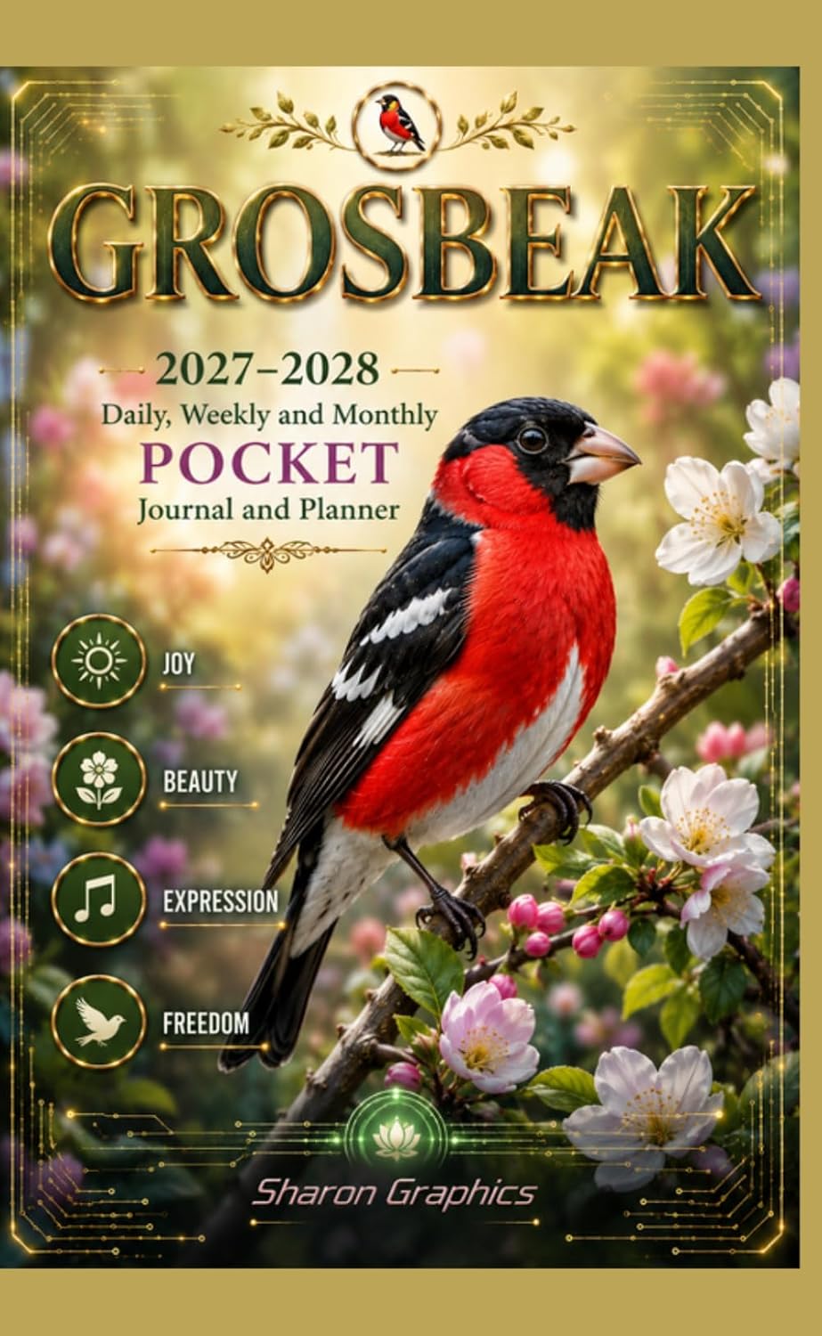Grosbeak: 2027-2028 Daily, Weekly & Monthly Pocket Journal and Planner baixar o livro de graça