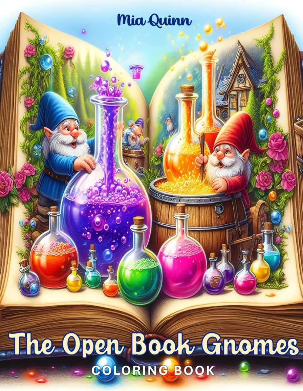 The Open Book Gnomes Coloring Book for Adults: 50 Grayscale Gnomes & Their Secret World Inside the Open Book (Magic Worlds Coloring Books) baixar livro de graça