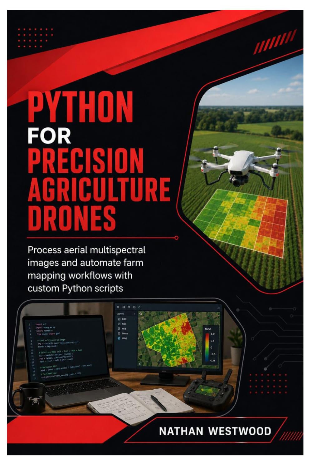 ler totalmente Python for Precision Agriculture Drones: Process Aerial Multispectral Images and Automate Farm Mapping Workflows with Custom Python Scripts