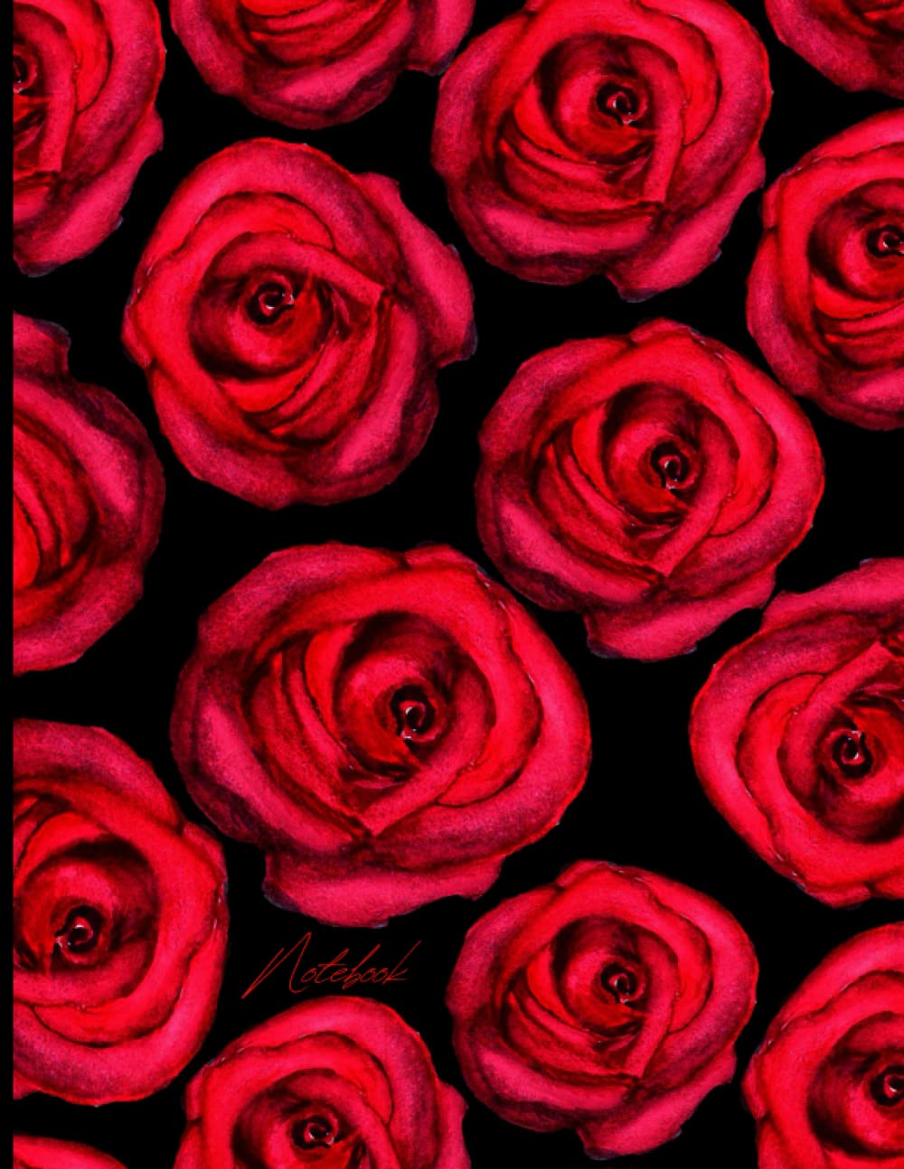 ler totalmente Black and Red Notebook: Red Rose, For Journaling, Writing and Note Taking, Blank Lined, College Ruled, Large Paperback Notebook