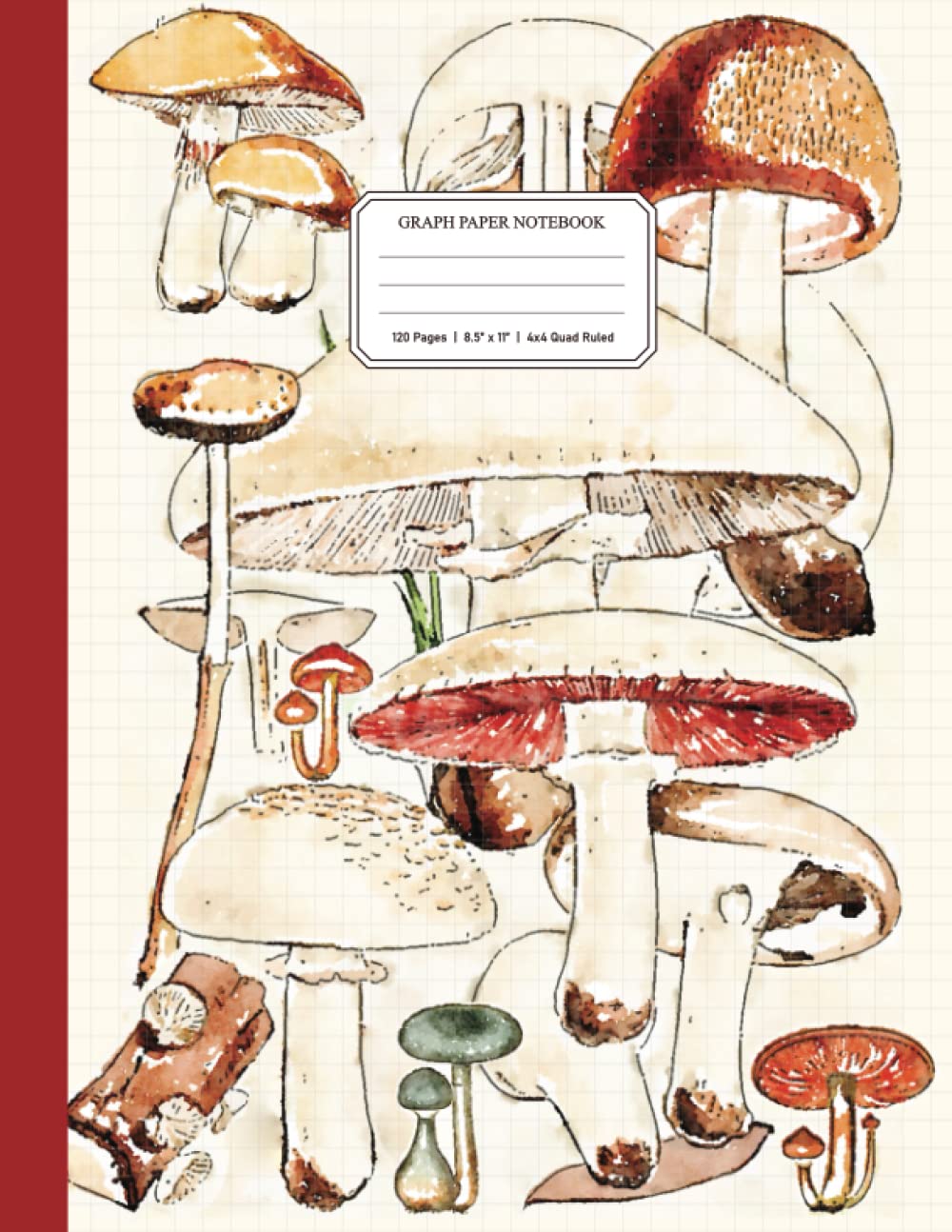capítulo por capítulo baixar Graph Paper Composition Notebook Quad Ruled 4x4: 120 Pages, 8.5"x11", Vintage Watercolor Mushroom Design with Quad Ruled For Precision In Math and Science or Journaling.