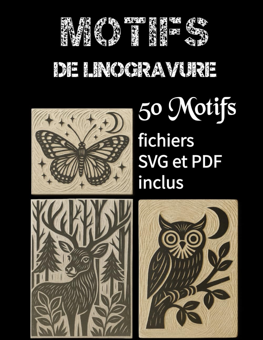 capítulo por capítulo baixar Modèles de Linogravure: 50 Des motifs prêts à imprimer et à graver – Fichiers PDF et SVG inclus (French Edition)