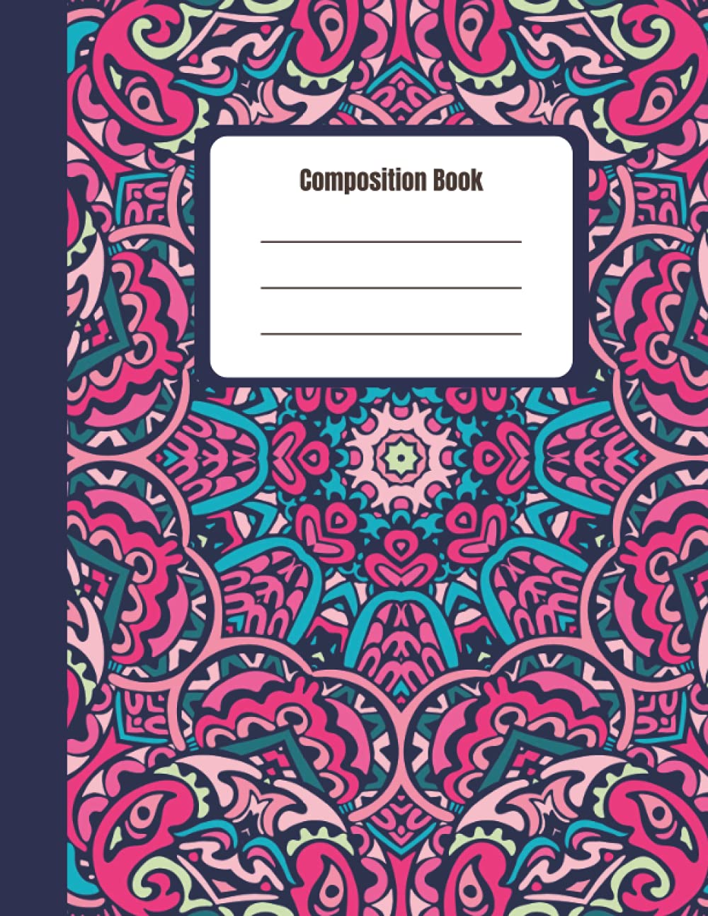 capítulo por capítulo baixar Notebook: Beautiful Pink with Navy Mandala Composition Notebook- 8.5"x 11" 120 College Ruled Pages